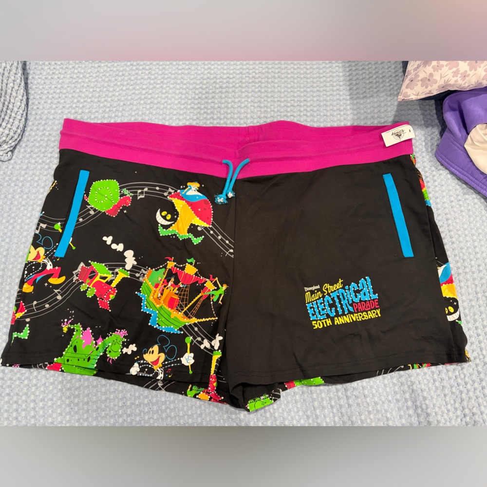 Disney Colorful Parade Shorts with Pink and Blue